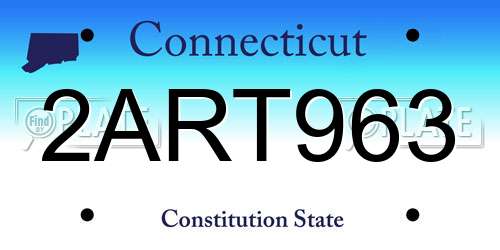 2ART963 Connecticut License Plate