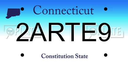 2ARTE9 Connecticut License Plate