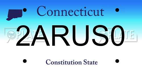 2ARUS0 Connecticut License Plate