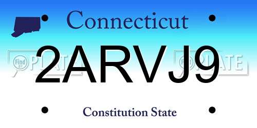 2ARVJ9 Connecticut License Plate