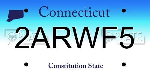 2ARWF5 Connecticut License Plate