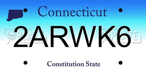 2ARWK6 Connecticut License Plate
