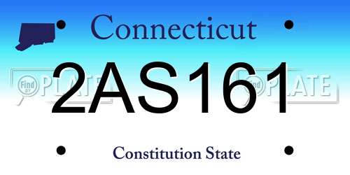 2AS161 Connecticut License Plate