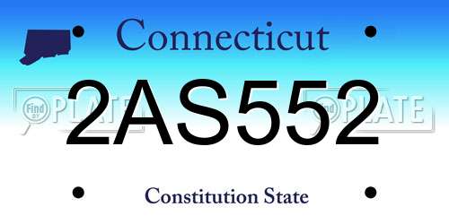 2AS552 Connecticut License Plate