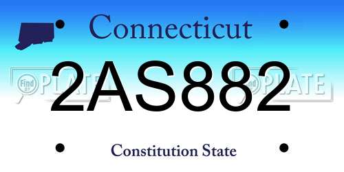 2AS882 Connecticut License Plate