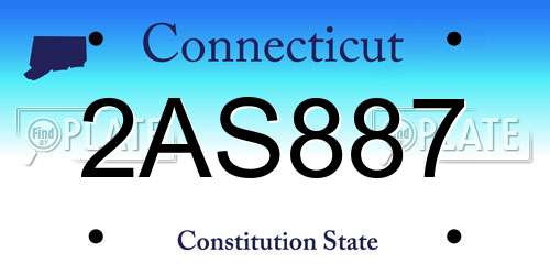 2AS887 Connecticut License Plate