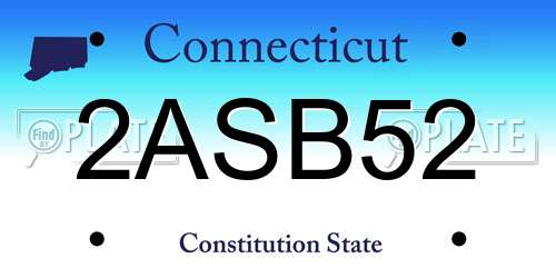 2ASB52 Connecticut License Plate
