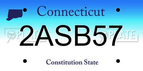 2ASB57 Connecticut License Plate