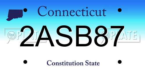 2ASB87 Connecticut License Plate