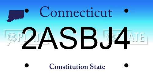 2ASBJ4 Connecticut License Plate