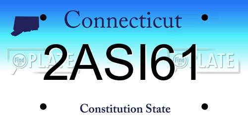 2ASI61 Connecticut License Plate