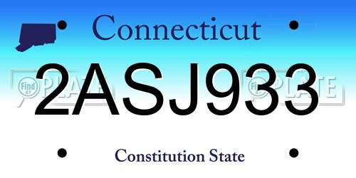 2ASJ933 Connecticut License Plate