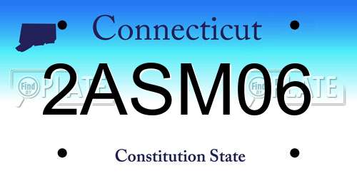 2ASM06 Connecticut License Plate