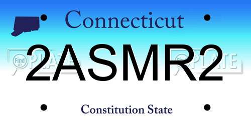 2ASMR2 Connecticut License Plate