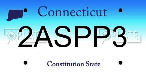 2ASPP3 Connecticut License Plate