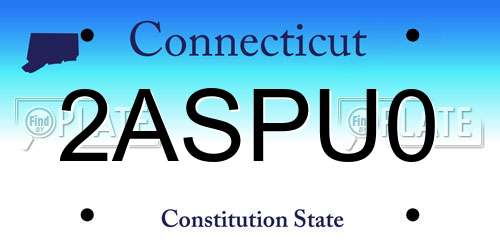 2ASPU0 Connecticut License Plate