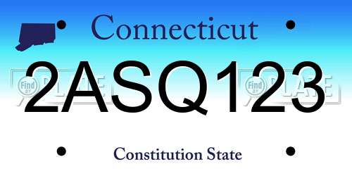 2ASQ123 Connecticut License Plate