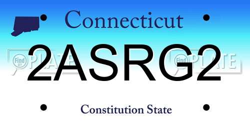 2ASRG2 Connecticut License Plate