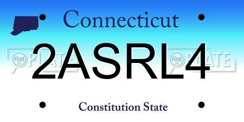 2ASRL4 Connecticut License Plate