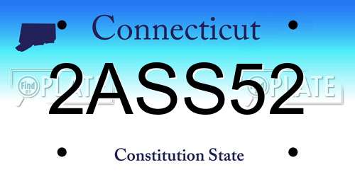 2ASS52 Connecticut License Plate