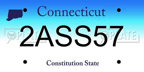 2ASS57 Connecticut License Plate