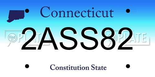 2ASS82 Connecticut License Plate