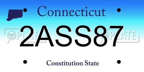 2ASS87 Connecticut License Plate