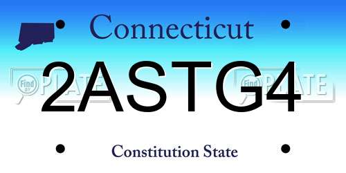 2ASTG4 Connecticut License Plate