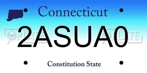 2ASUA0 Connecticut License Plate