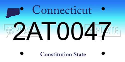 2AT0047 Connecticut License Plate