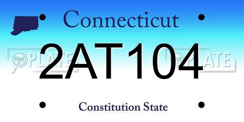 2AT104 Connecticut License Plate