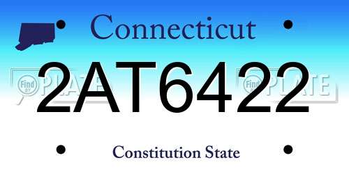 2AT6422 Connecticut License Plate