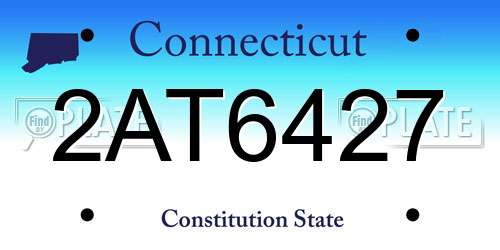 2AT6427 Connecticut License Plate