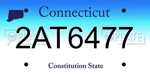 2AT6477 Connecticut License Plate