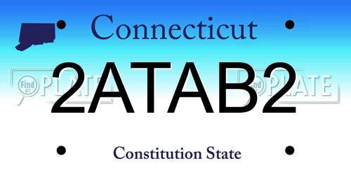 2ATAB2 Connecticut License Plate