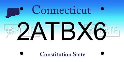 2ATBX6 Connecticut License Plate