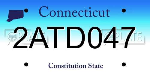 2ATD047 Connecticut License Plate