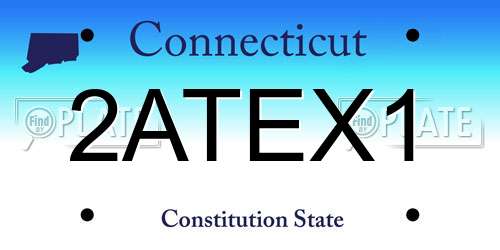 2ATEX1 Connecticut License Plate