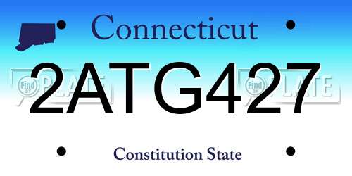 2ATG427 Connecticut License Plate