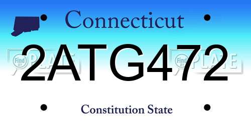 2ATG472 Connecticut License Plate