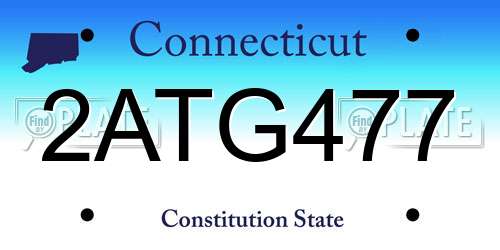 2ATG477 Connecticut License Plate
