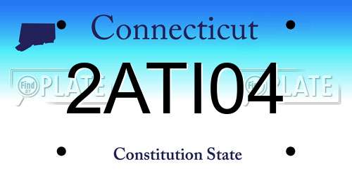 2ATI04 Connecticut License Plate