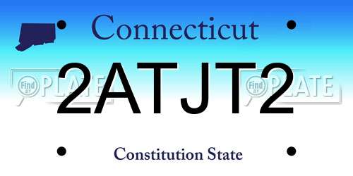 2ATJT2 Connecticut License Plate