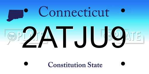 2ATJU9 Connecticut License Plate