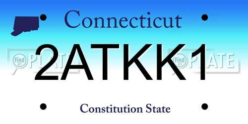 2ATKK1 Connecticut License Plate