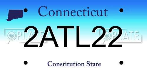 2ATL22 Connecticut License Plate