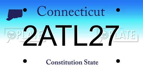2ATL27 Connecticut License Plate