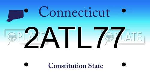 2ATL77 Connecticut License Plate