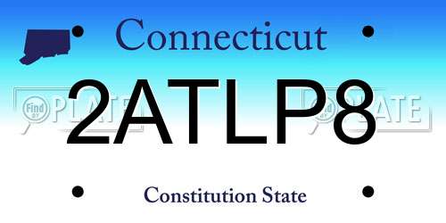 2ATLP8 Connecticut License Plate