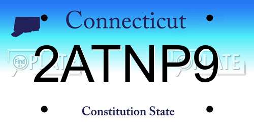 2ATNP9 Connecticut License Plate